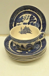 Johnson Bros Blue Willow 6 Teetassen & Untertassen - Bild 1 von 10