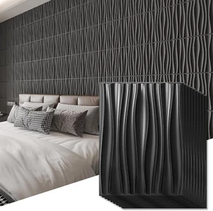 24-Pack 3D Wall Panels for Interior Wall Décor, PVC Wavy Textured Accent Wall Pa - Picture 1 of 12