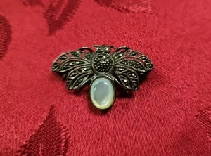 Vintage Sterling Silber 925 Schmetterling verzierte Anstecknadel Brosche wunderschön - Bild 1 von 4
