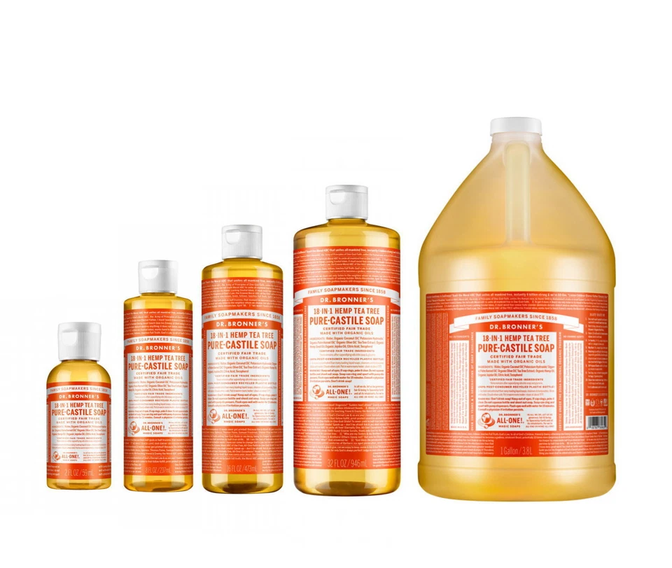 Dr. Bronner's Pure-Castile Soap Liquid Hemp 18-in-1 Tea Tree All Size Bronners - Image 1 of 1