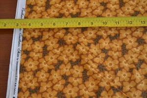By 1/2 Yd, Gold Floral on Brown Cotton, Thimbleberries/Northern Lights/2011, B92 - Picture 1 of 6