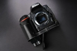 Hecho a mano Cuero Genuino Real Media Cámara Estuche Bolso Cubierta para Nikon D750 - Imagen 1 de 36