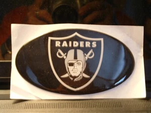 NFL Oval Puff Vinyl Sticker Raiders Football - Picture 1 of 1