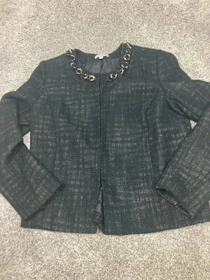 Fashion Bug Jacket Womens Size 12 Black Knit Blazer EUC Fast Shipping - Image 1 of 4
