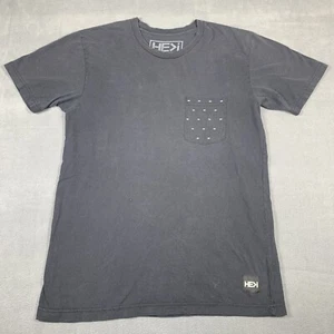 HE I Shirt Adult L Black Short Sleeve Logo Pocket Made in USA Casual Mens* - Picture 1 of 11