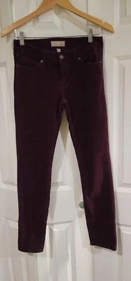 Pantalones de pana Banana Republic ajustados berenjena púrpura talla 27 4 tiro bajo Foto 1 de 4