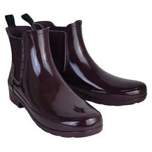 Hunter original refined chelsea gloss rain boots grape purple outdoor winter - Picture 1 of 12