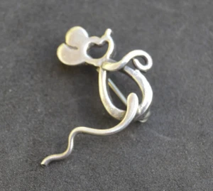 Spilla piccola topolino vintage in argento sterling - Foto 1 di 6
