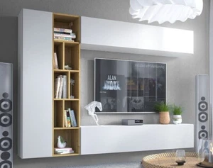 Living Room Set KODITA Hanging Cabinet RTV Hanging Cabinet Bookcases Wall Unit - Picture 1 of 5