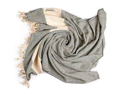 Toalla de playa 100 % algodón turco diamante - secado rápido, sin arena, 14 colores, suave Foto 1 de 4