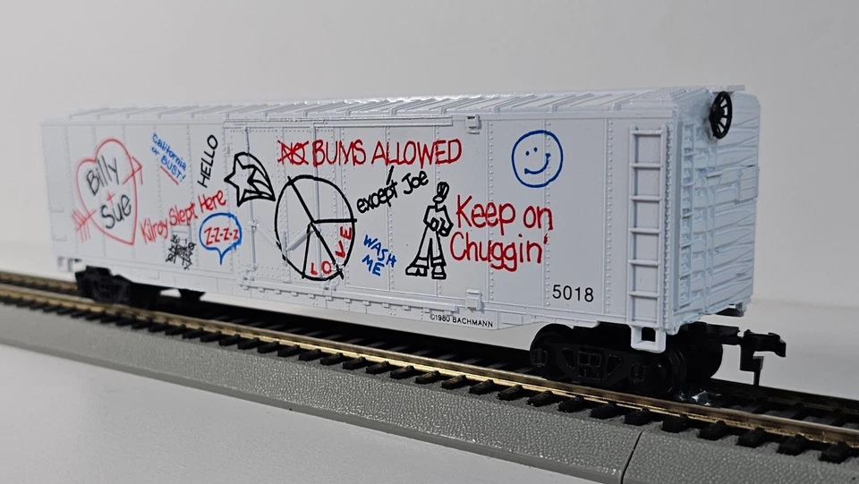HO Bachmann #1087 Graffiti Steel Box Car VTG 1980 NOS - Image 1 of 4