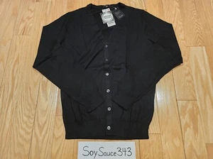 NEW UNIQLO WASHABLE PREMIUM SUPIMA COTTON V-NECK CARDIGAN BLACK SIZE SMALL - Picture 1 of 2