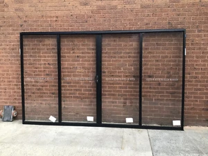 2100h x 3584w NEW Sliding Door Textura® BLACK FSSF Single Glazed - Picture 1 of 5