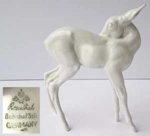 ROSENTHAL Porzellan Figur Rehkitz Entwurf Willi Münch-Khe um 1950 AL1159 - Bild 1 von 12