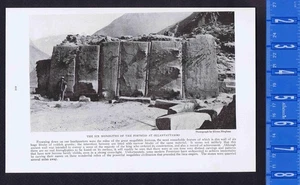 Die sechs Monolithen der Festung von Ollantaytambo - 1916 Inka Geschichte Illustration - Bild 1 von 1