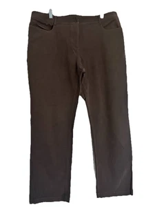 Pantalones para mujer EILEEN FISHER marrón algodón cepillado pierna recta "estilo vaquero" talla L - Imagen 1 de 4