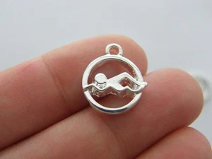 GROSSPACKUNG 30 Schwimmen Charms versilbert SP72 - Bild 1 von 5