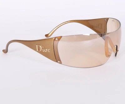 Gafas de sol Dior Ski 5 RARAS de colección Y2K con escudo sin montura en marrón bronce dorado Foto 1 de 4