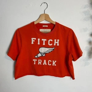Abercrombie & Fitch red women’s crop t-shirt size M - Picture 1 of 5