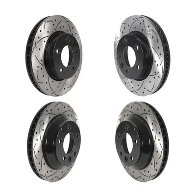 Juego de 4 rotores de freno ranurados perforados para Volkswagen Touareg 2004-2017 oe49 Foto 1 de 4