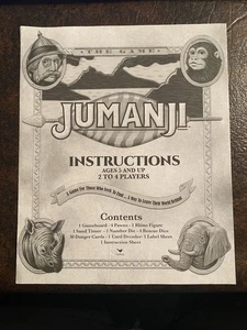 Jumanji Board Game - Replacement Instruction Manual - 2017 - Picture 1 of 1
