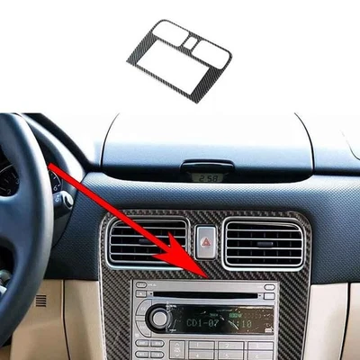 Cubierta de moldura de salida de ventilación de aire central de fibra de carbono para Subaru Forester 2005-2008 Foto 1 de 4