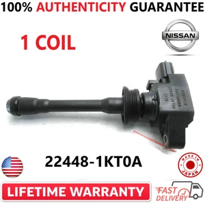 x1 OEM NISSAN Ignition Coil For 2007-2019 Nissan, Infiniti I4/ V8,  22448-1KT0A - Picture 1 of 5