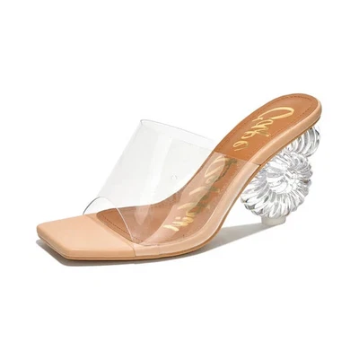 Cape Robbin Robertaa Clear Slide Sandals Acrylic Nautilus Shell Heel size 10 - Image 1 of 4