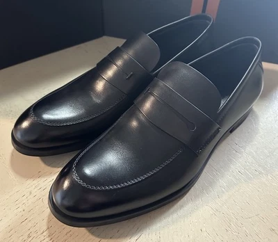 ZEGNA Leather Loafers Shoes Black 11.5 US/44.5 Eu New $950 - Image 1 of 4