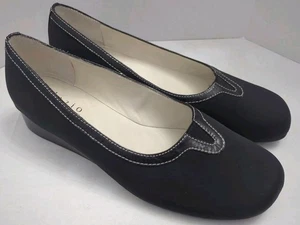 Lazio Collezione elegante Schuhe Mini Keilabsatz Janet schwarz Slipper runde Spitze Größe 7,5M  - Bild 1 von 10