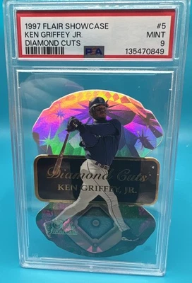 Flair Showcase 5 Ken Griffey Jr. 1997 cortes de diamante PSA 9 como nuevo Foto 1 de 2
