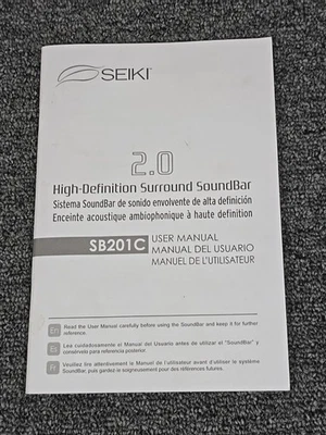 Barra de sonido envolvente de alta definición Seiki 2.0 SB201C manual de usuario Foto 1 de 4