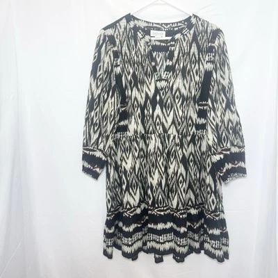 Бархат от Graham & Spencer Netta платье M геометрический принт хлопок v-образным вырезом богемное - Изображение 1 из 4