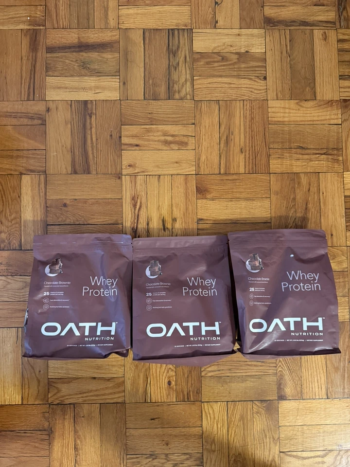 Oath Nutrition шоколадный брауни сывороточный протеин порошок 25 порций 2 фунта 07/26. X3 - Изображение 1 из 1