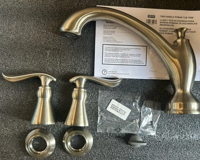 Delta T2794-SS Roman Tub Filler Trim Kit, 2 Handles, Stainless Finish - Image 1 of 4
