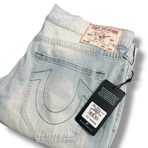 True Religion Geno Distressed Slim Jeans Light Wash Men's 36x32( 38x32) 700384 - Picture 1 of 9