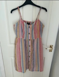 New Look Stripe Summer Dress Size 12 Petite - Picture 1 of 5