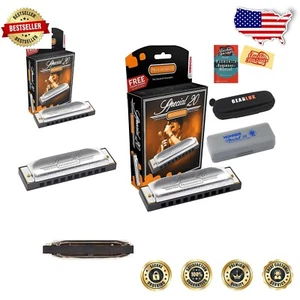 Lightweight Special 20 Key of C Harmonica Set with Case & Instructional Guide - Picture 1 of 6