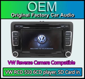 VW RCD 510 Mit Rückfahrkamera Eingang VW Golf Plus Touchscreen Stereo 6CD Player - Bild 1 von 4