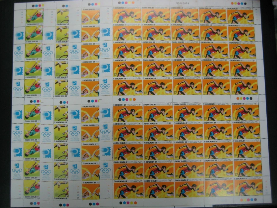 Hoja completa de estampillas de los Juegos Olímpicos de Hong Kong 1992 MNH DESPLEGAR Foto 1 de 1