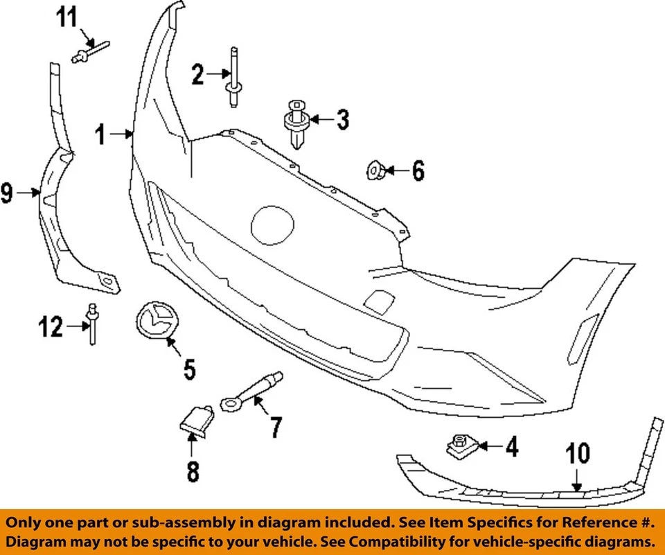 MAZDA OEM 09-11 RX-8 Front Bumper Grille Grill-Grille Nut 995783000 - Image 1 of 1