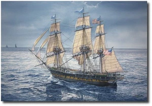 "Clear For Action" (Artist Proof) by Tom Freeman Naval Art- U.S.S. Constitution - Imagen 1 de 1