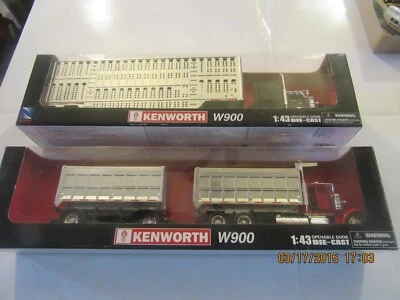 2  NEW RAY KENWORTH 1:43 scale W900 tractor trailers - Image 1 of 3