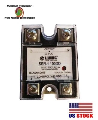 Solid State Relay SSR DC 100A 3-32VDC 60VDC Output for Wind Generator Solar