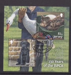 JERSEY SG MS2269 2018 USED CTO STAMP SHEET JSPCA 150 YEARS - Picture 1 of 1