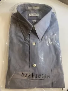 Vanheusen Oxford Shirt Men's Long Sleeve Button Down 16 1/2 132/33 Gray zaw - Picture 1 of 3