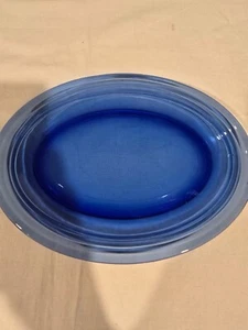 Hazel Atlas Moderntone Kobalt Oval Servierplatte - 11" Vertiefungsglas - Selten - Bild 1 von 6
