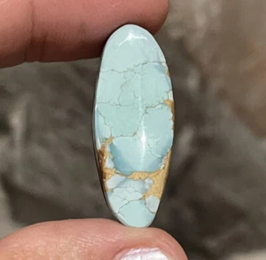 31,7x12,8c5,3 mm Feinpulver blau Gobi türkis gestützter Cabochon loser Edelstein - Bild 1 von 12