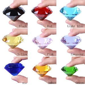 40mm Crystal Diamond Paperweight Decorative Ornament Wedding Gifts Keepsakes - Picture 1 of 35