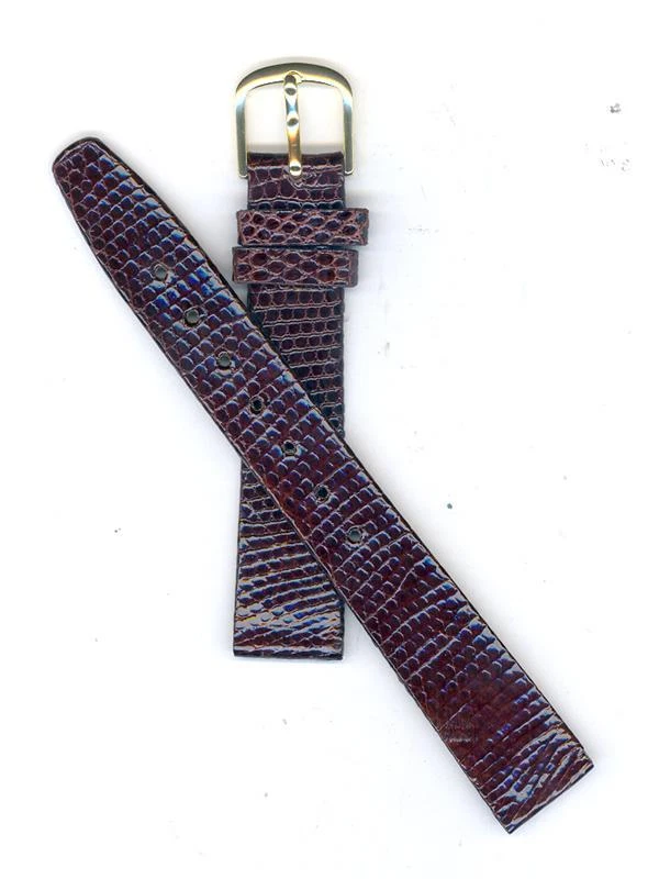 Hadley Roma 14mm Brown Genuine Java Lizard Exotic Leather Watch Band Ls971